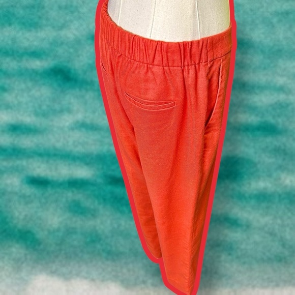 J. Crew ‘Easy Pant in Stretch Linen Blend’ in “Burnt Orange” Size 6 Tall - Picture 12 of 15